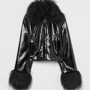 Divided Black Faux Fur Jacket